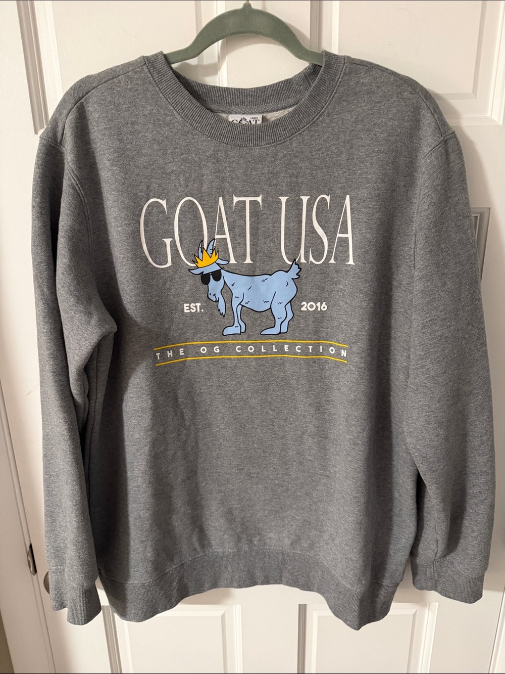 GOAT USA Men’s North Tyson OG Crewneck Gray Size Large